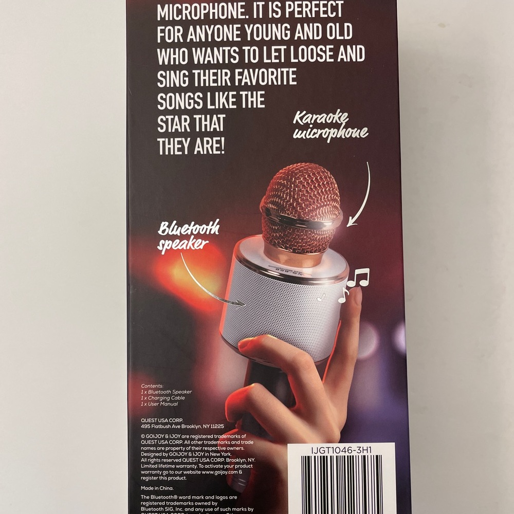 ijoy Open Mis Rose Gold Bluetooth Karaoke Microphone. Up to 5 hrs playtime - Picture 6 of 6